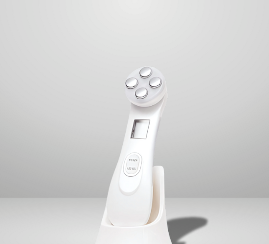At-home EMS skincare device for facial tightening and enhanced serum absorption