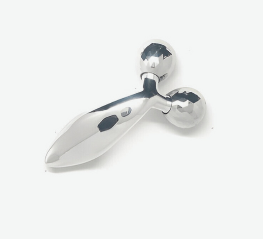3D Face Roller Massager for lifting, firming, and sculpting facial features. Perfect for at-home skincare routines in the UAE and KSA.