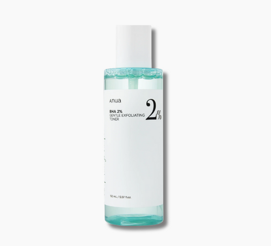 Anua BHA 2% Gentle Exfoliating Toner for clearing pimples and unclogging pores. Free UAE delivery.