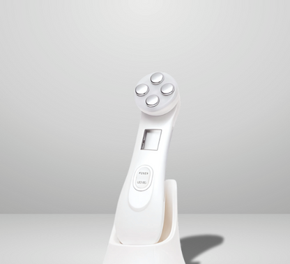 At-home EMS skincare device for facial tightening and enhanced serum absorption