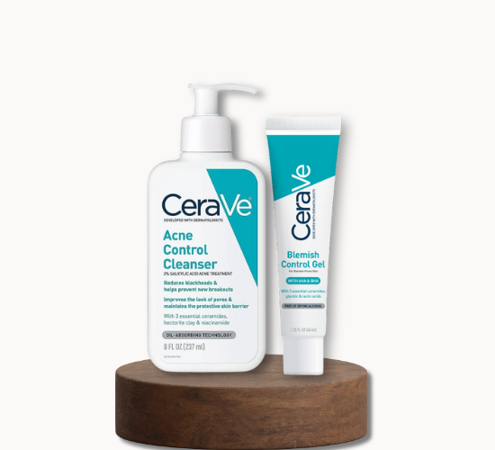 CeraVe Acne Control Kit with cleanser and blemish gel for clear skin. Dermatologist-developed for oily and sensitive skin. Free UAE delivery.