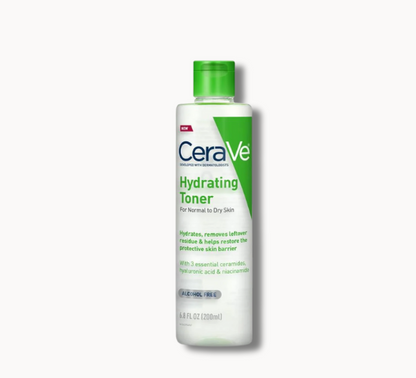 CeraVe Hydrating Toner for normal to very dry skin - alcohol-free formula with ceramides and hyaluronic acid.