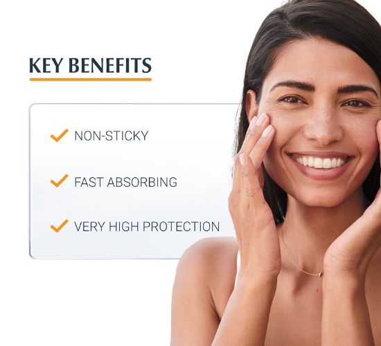 Eucerin Sun Gel Cream lightweight texture for oily skin. Absorbs quickly with a dry-touch, non-shiny finish. Ideal under makeup.