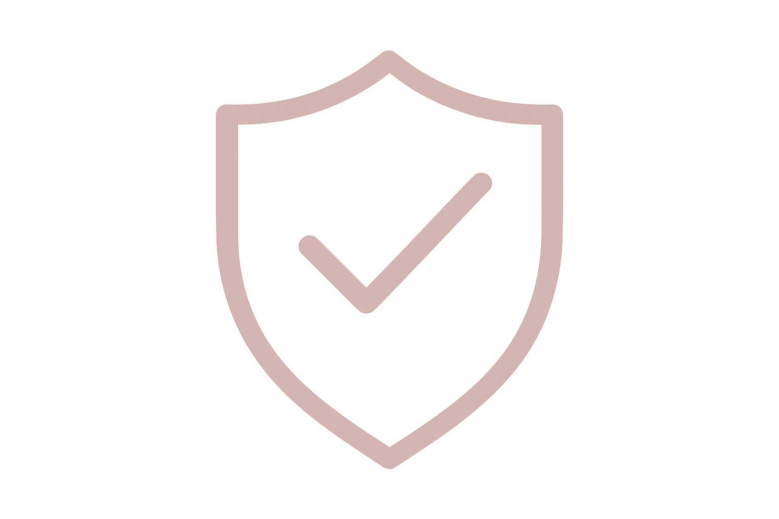 icon of shield with tick in color #CEACAC