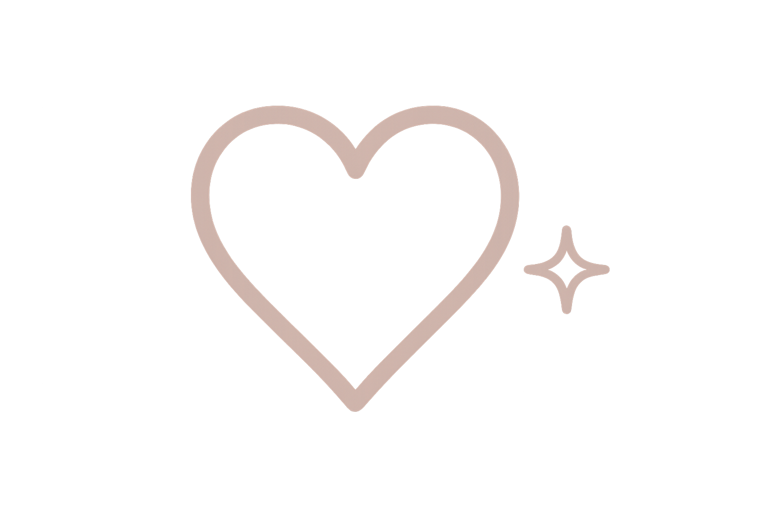 just the bold outline of heart dont color in that 
also both heart and sparkle should be of colorCEACAC